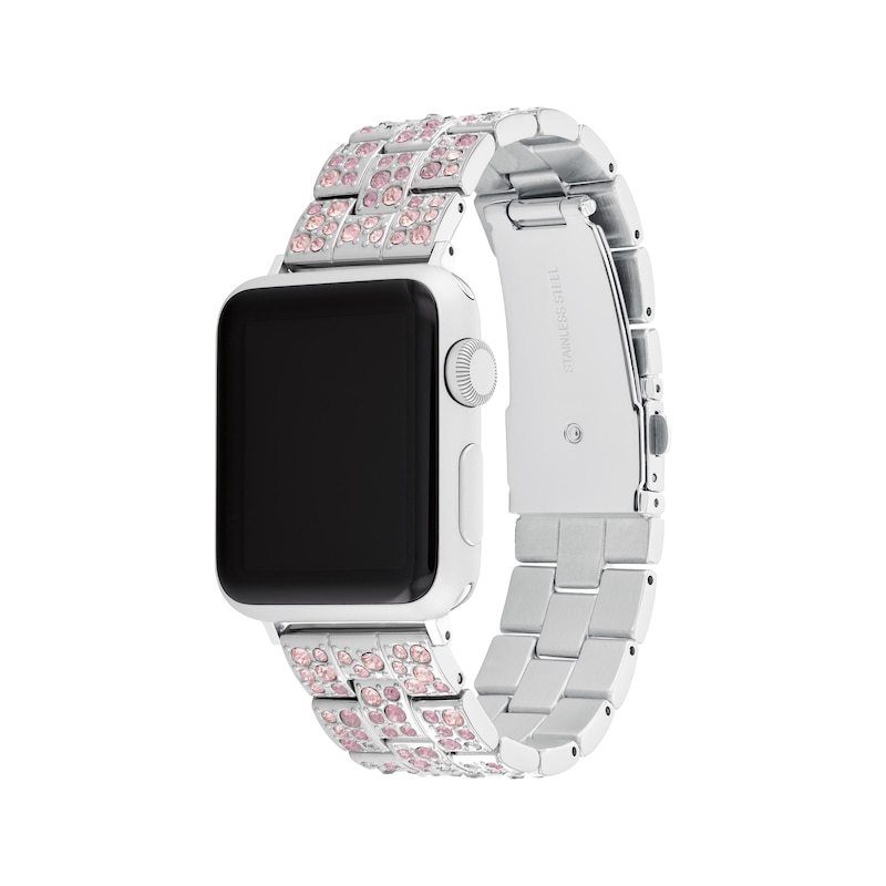 COACH Blush Ombré Crystals Stainless Steel Women's Apple Watch Strap 14700148