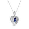 Thumbnail Image 2 of Blue & White Lab-Created Sapphire Heart Necklace Sterling Silver 18&quot;