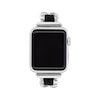 Thumbnail Image 0 of COACH Stainless Steel Link & Black Leather Apple Watch Strap 14700187