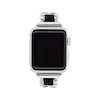 Thumbnail Image 1 of COACH Stainless Steel Link & Black Leather Apple Watch Strap 14700187