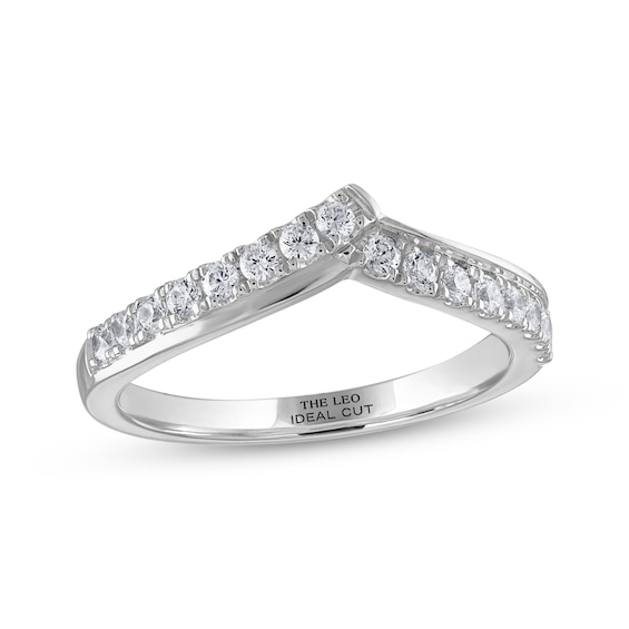 THE LEO Ideal Cut Diamond Contour Anniversary Band 1/3 ct tw 14K White Gold