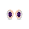 Thumbnail Image 2 of Oval-Cut Amethyst & Diamond Swirl Stud Earrings 1/15 ct tw 10K Rose Gold