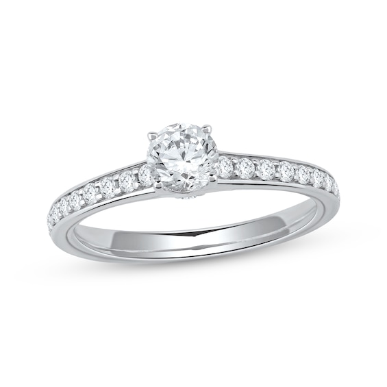 Now + Forever Round-Cut Diamond Engagement Ring 3/4 ct tw 14K White Gold
