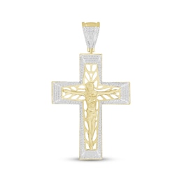 Men's Diamond Openwork Crucifix Charm 1 ct tw 10K Yellow Gold