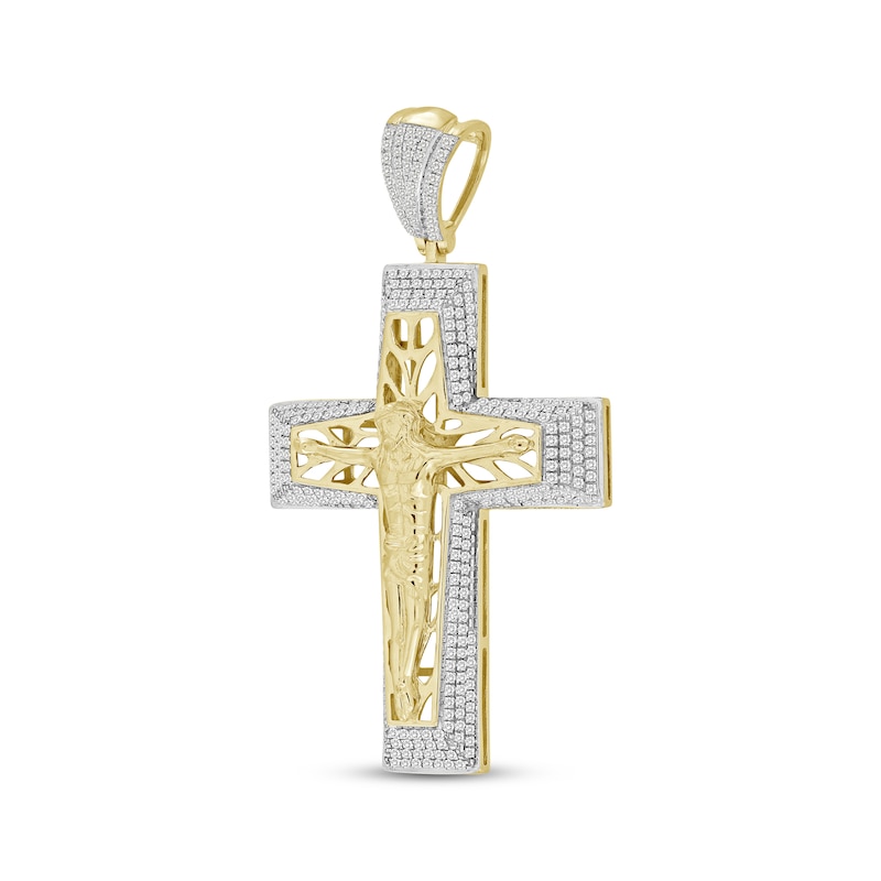 Men's Diamond Openwork Crucifix Charm 1 ct tw 10K Yellow Gold | Kay
