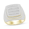 Thumbnail Image 1 of Men's Baguette & Round-Cut Diamond Cushion Frame Ring 2 ct tw 10K Yellow Gold