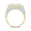 Thumbnail Image 3 of Men's Baguette & Round-Cut Diamond Cushion Frame Ring 2 ct tw 10K Yellow Gold