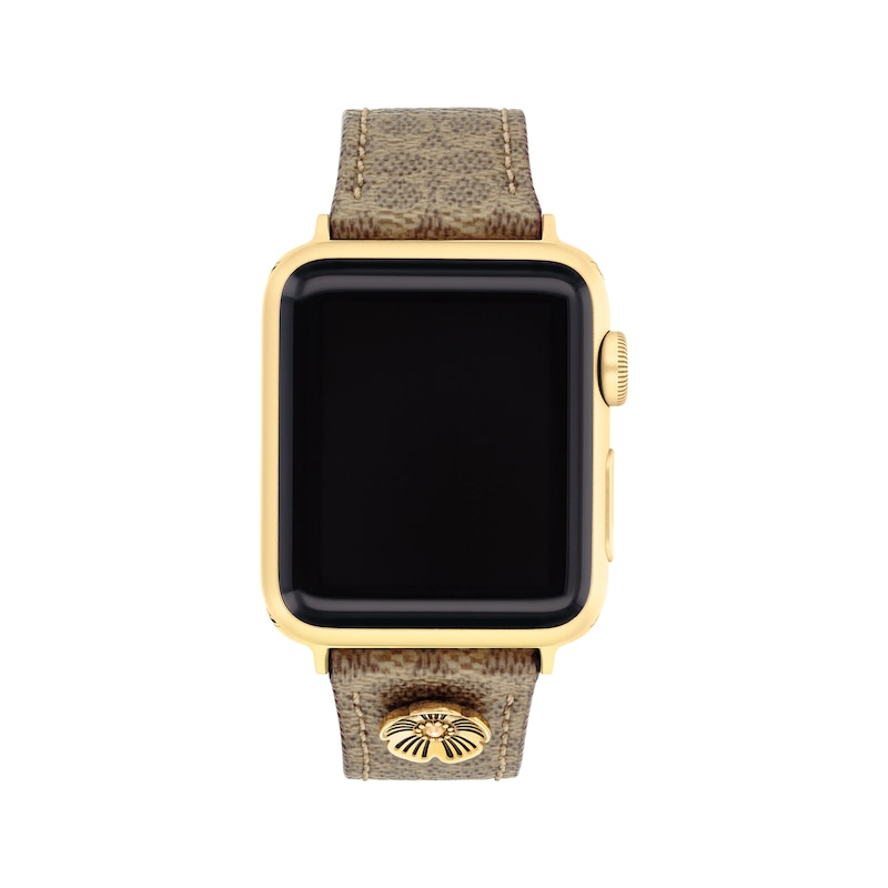 Main Image 1 of COACH Tan Leather Women's Apple Watch Strap 14700235
