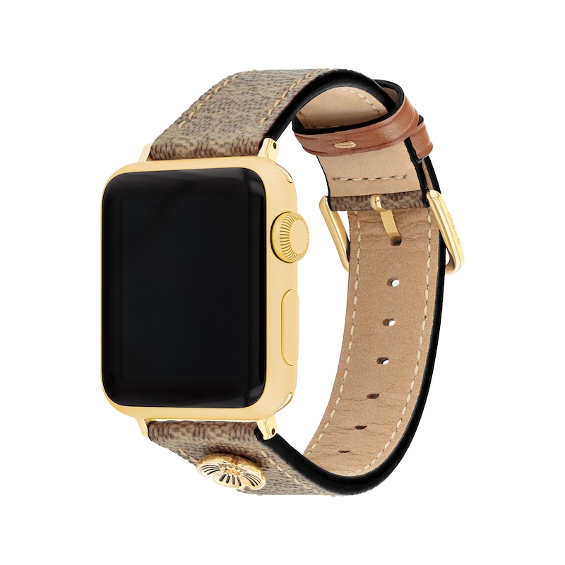 Main Image 2 of COACH Tan Leather Women's Apple Watch Strap 14700235