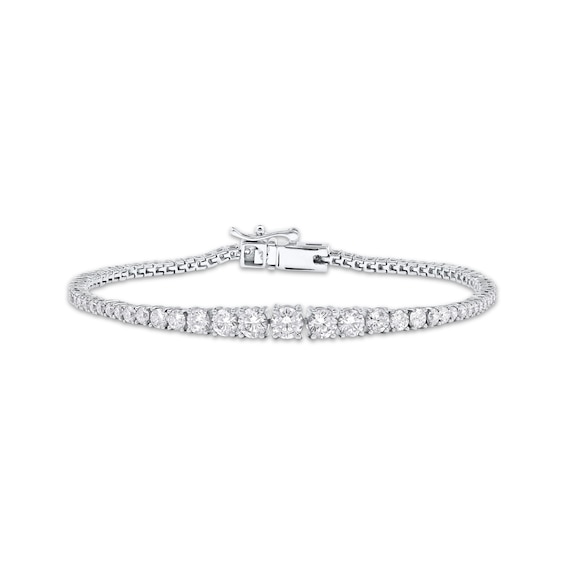 KAY Lab-Grown Diamonds Graduated Line Bracelet 4 ct tw 14K White Gold 7.25"
