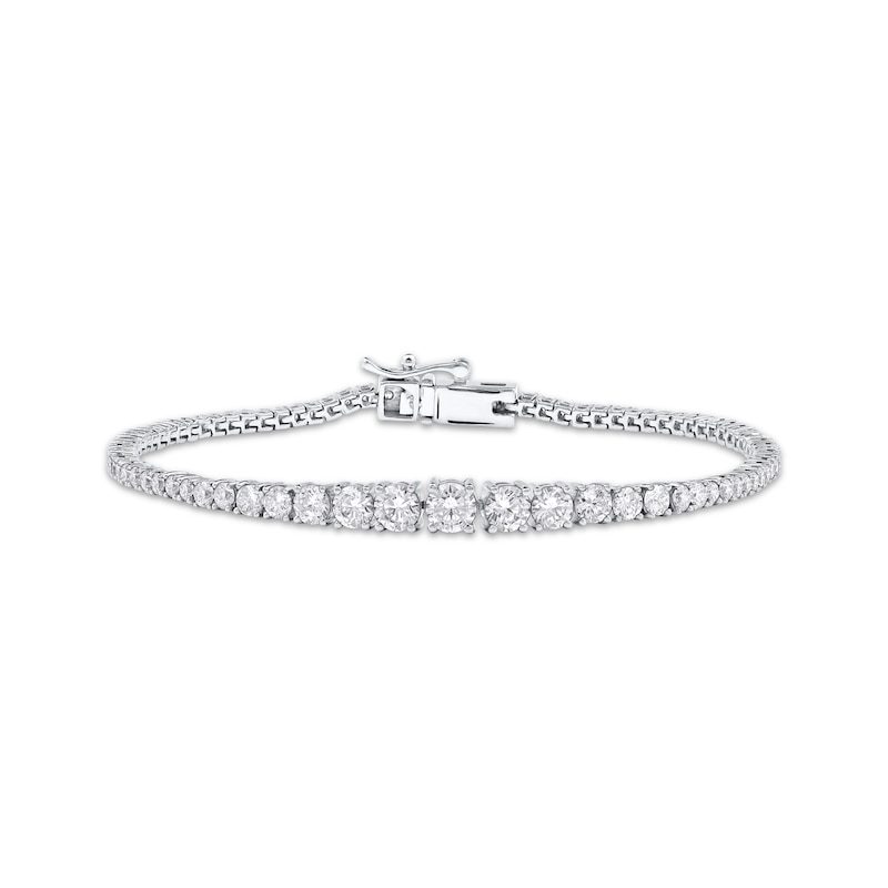 Main Image 1 of KAY Lab-Grown Diamonds Graduated Line Bracelet 4 ct tw 14K White Gold 7.25&quot;