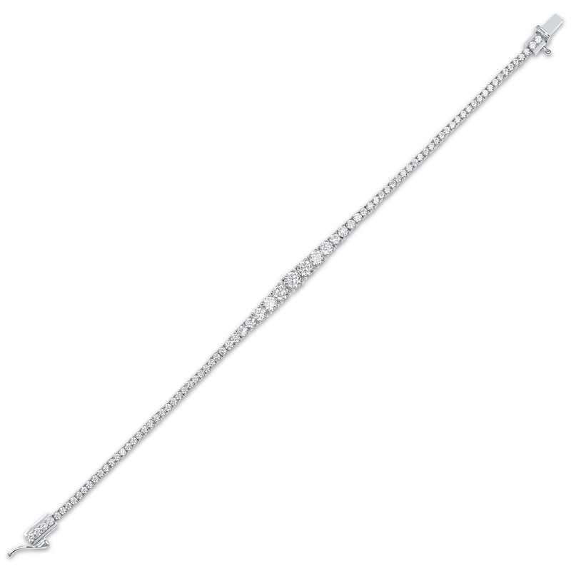 Main Image 2 of KAY Lab-Grown Diamonds Graduated Line Bracelet 4 ct tw 14K White Gold 7.25&quot;