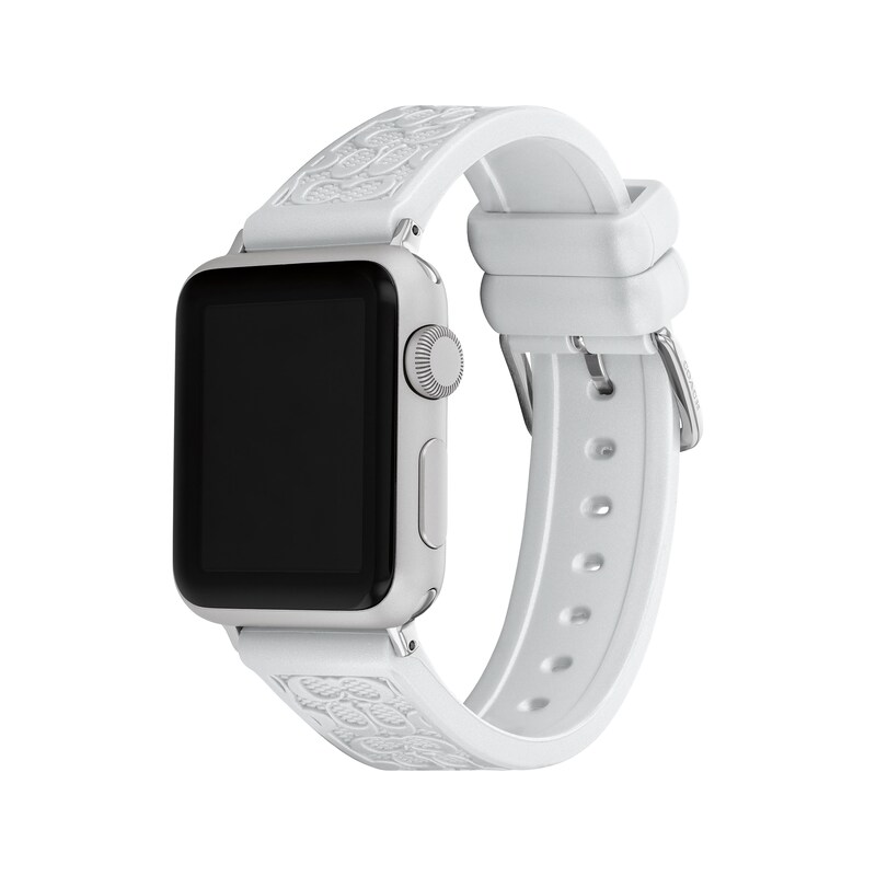 Main Image 2 of COACH Logo White Silicone Women's Apple Watch Strap 14700210