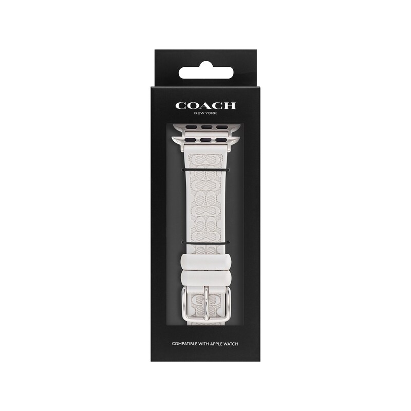 Main Image 4 of COACH Logo White Silicone Women's Apple Watch Strap 14700210