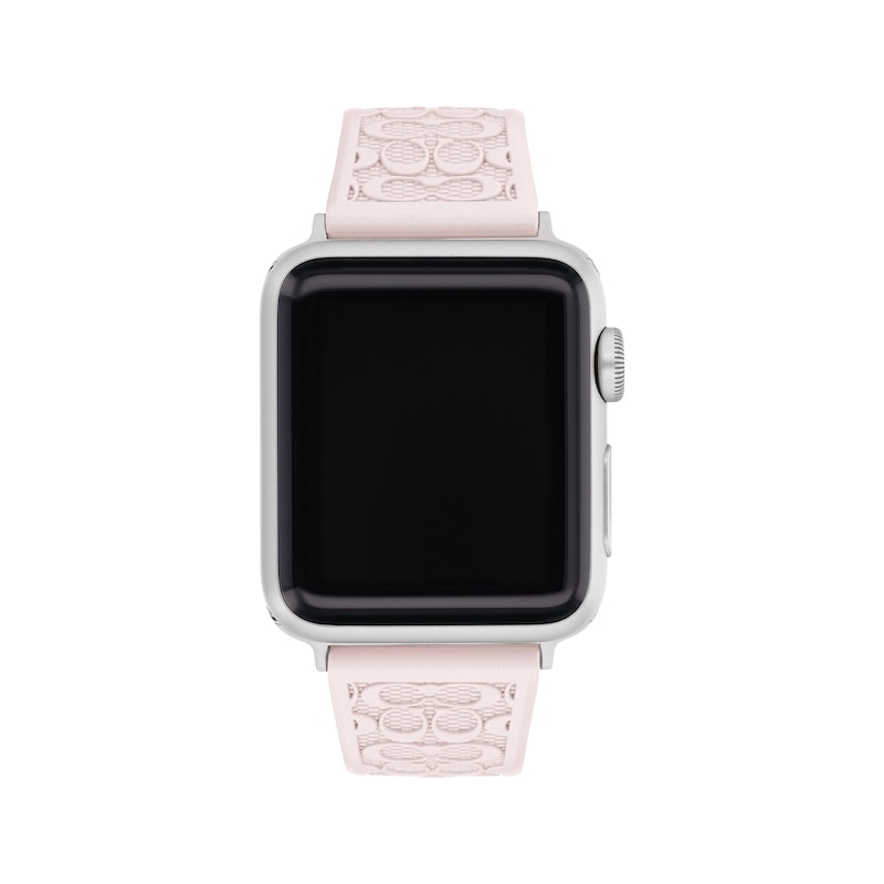 COACH Logo Pink Silicone Women's Apple Watch Strap 14700212