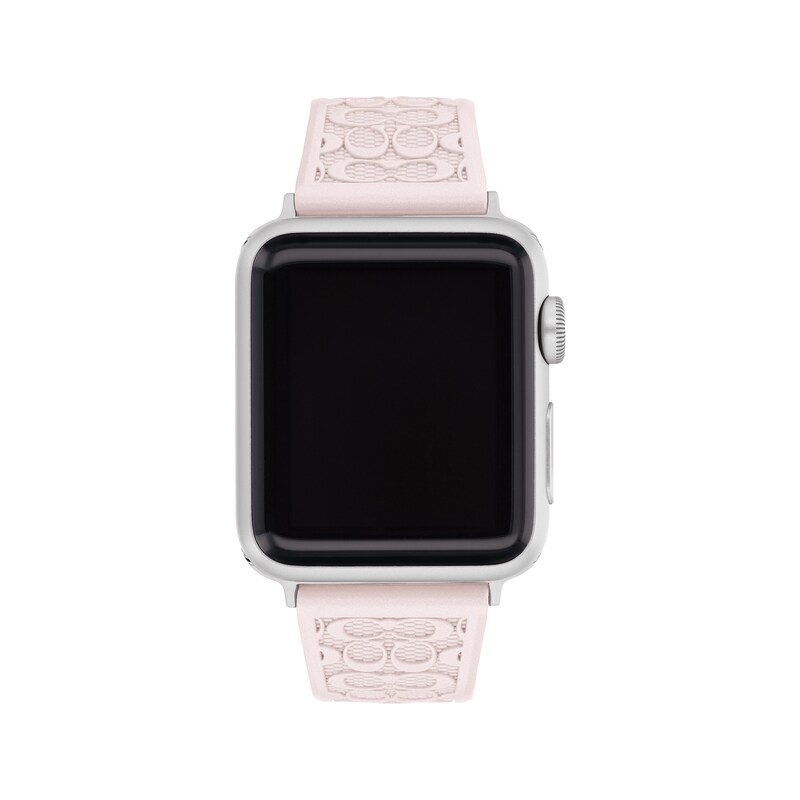 Main Image 1 of COACH Logo Pink Silicone Women's Apple Watch Strap 14700212