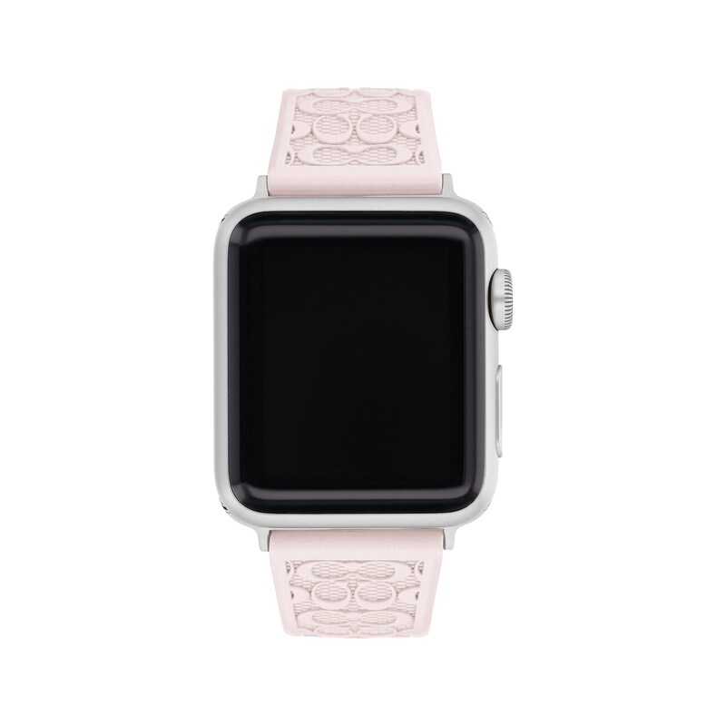 COACH Logo Pink Silicone Women's Apple Watch Strap 14700212