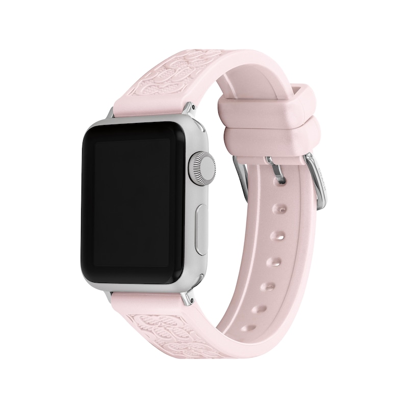 COACH Logo Pink Silicone Women's Apple Watch Strap 14700212