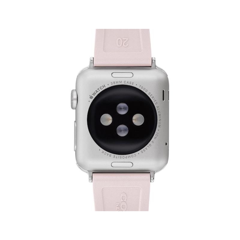 COACH Logo Pink Silicone Women's Apple Watch Strap 14700212