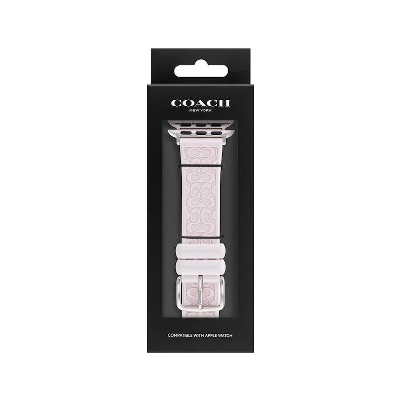 Main Image 4 of COACH Logo Pink Silicone Women's Apple Watch Strap 14700212