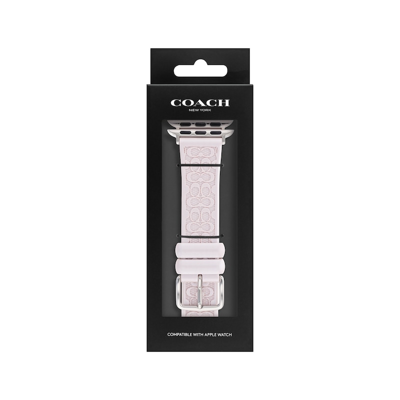 COACH Logo Pink Silicone Women's Apple Watch Strap 14700212