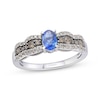 Thumbnail Image 0 of Le Vian Chocolate Waterfall Oval-Cut Blue Sapphire Ring 1/2 ct tw Diamonds 14K Vanilla Gold