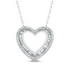 Thumbnail Image 1 of Baguette & Round-Cut Diamond Heart Necklace 1/2 ct tw 10K White Gold 18&quot;
