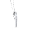 Thumbnail Image 2 of Baguette & Round-Cut Diamond Heart Necklace 1/2 ct tw 10K White Gold 18&quot;