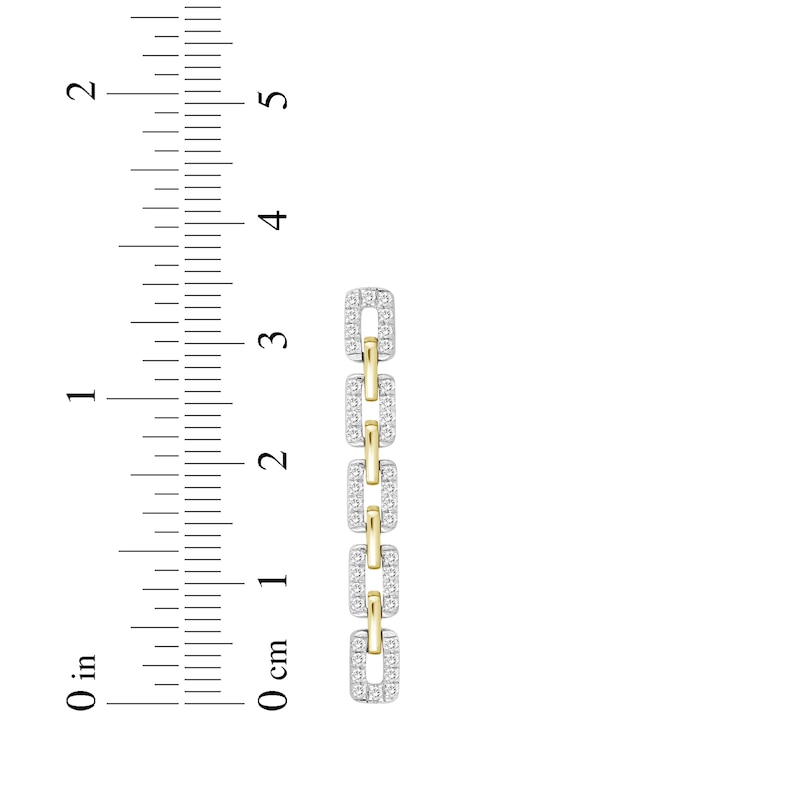 Linked Always Diamond Chain Link Drop Earrings 1/2ct tw 10K Yellow Gold