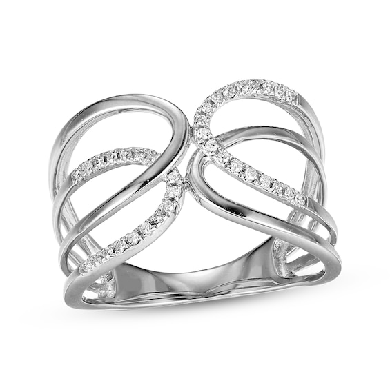 Diamond Looping Fashion Ring 1/10 ct tw 10K White Gold