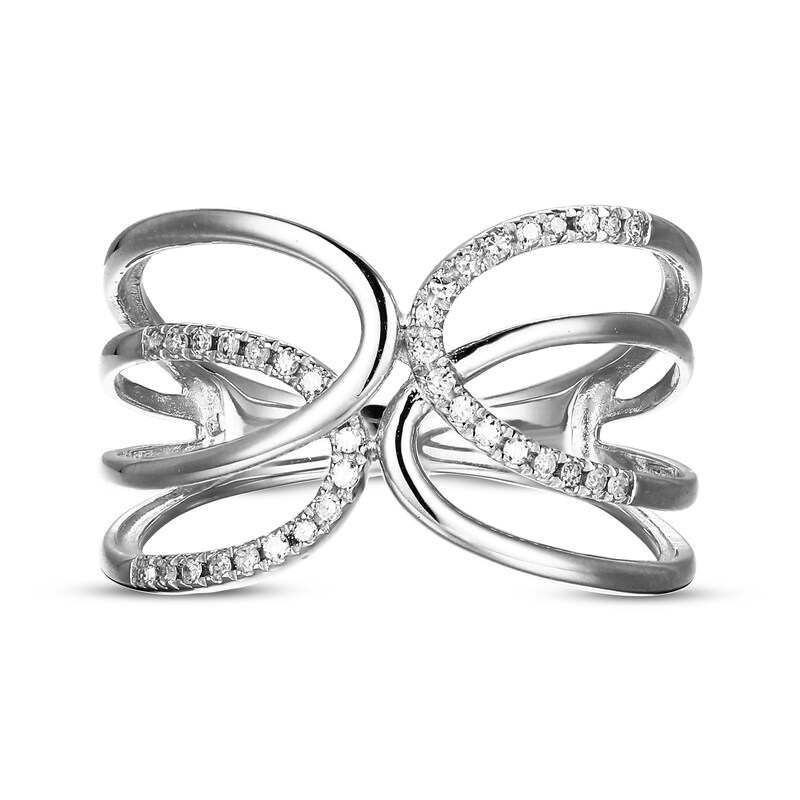 Main Image 3 of Diamond Looping Fashion Ring 1/10 ct tw 10K White Gold