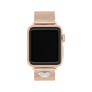 COACH Rose Gold-Tone Stainless Steel Mesh Women's Apple Watch