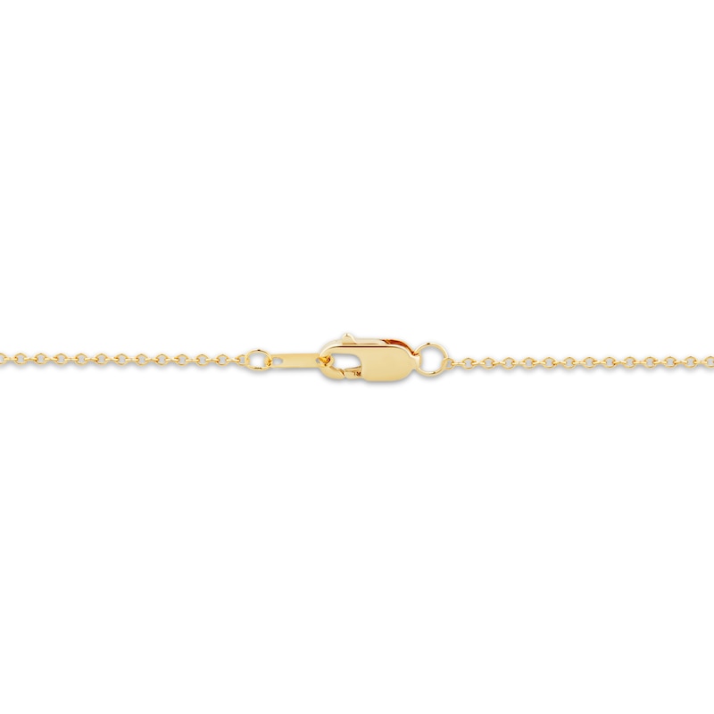 Main Image 4 of Pear-Cut Natural Peridot & Diamond Butterfly Necklace 1/5 ct tw 10K Yellow Gold 18&quot;