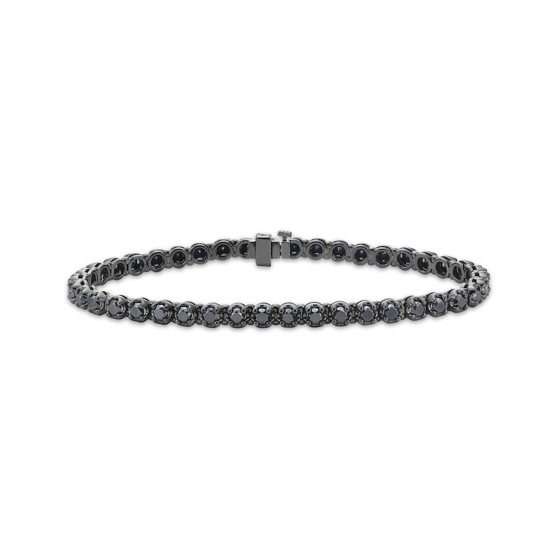 Main Image 1 of Men's Black Diamond Tennis Bracelet 8 ct tw Sterling Silver 8.5&quot;