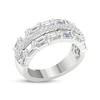 Thumbnail Image 2 of Now + Forever Lab-Grown Diamonds Emerald & Round-Cut Anniversary Ring 3-3/4 ct tw 14K White Gold