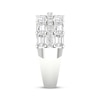 Thumbnail Image 3 of Now + Forever Lab-Grown Diamonds Emerald & Round-Cut Anniversary Ring 3-3/4 ct tw 14K White Gold