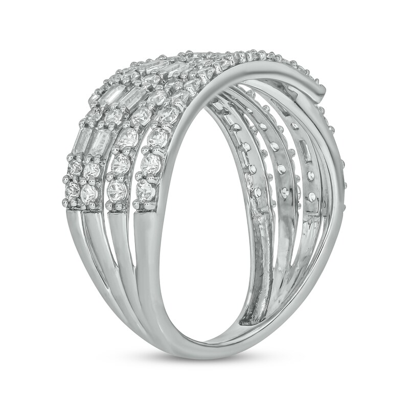 Main Image 2 of Diamond Bypass Multi-Row Ring 1 ct tw 10K White Gold