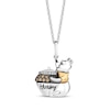 Thumbnail Image 1 of Disney Treasures Winnie the Pooh Brown & White Diamond Necklace 1/10 ct tw Sterling Silver & 10K Yellow Gold 19&quot;