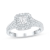 Thumbnail Image 1 of Now + Forever Lab-Grown Diamonds Princess-Cut Double Halo Engagement Ring 1 ct tw 14K White Gold