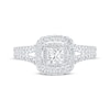 Thumbnail Image 3 of Now + Forever Lab-Grown Diamonds Princess-Cut Double Halo Engagement Ring 1 ct tw 14K White Gold