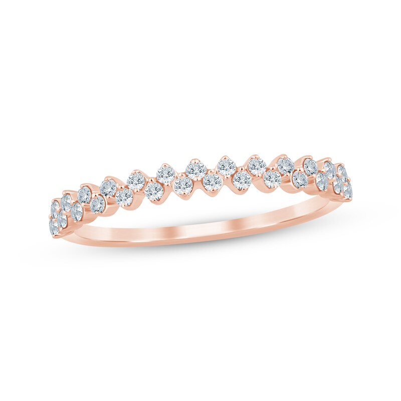 Main Image 1 of Now + Forever Diamond Two-Row Anniversary Ring 1/4 ct tw 10K Rose Gold