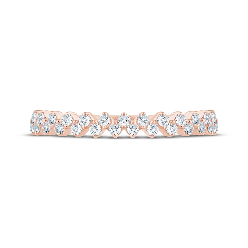 Main Image 3 of Now + Forever Diamond Two-Row Anniversary Ring 1/4 ct tw 10K Rose Gold