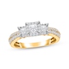 Thumbnail Image 1 of Memories, Moments, Magic Princess-Cut Diamond Three-Stone Engagement Ring 1 ct tw 10K Yellow Gold