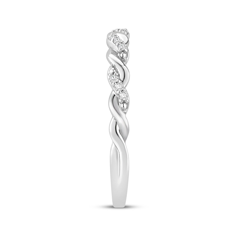Main Image 2 of Now + Forever Lab-Grown Diamonds Twist Anniversary Ring 1/20 ct tw 10K White Gold