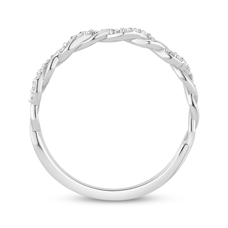 Main Image 3 of Now + Forever Lab-Grown Diamonds Twist Anniversary Ring 1/20 ct tw 10K White Gold