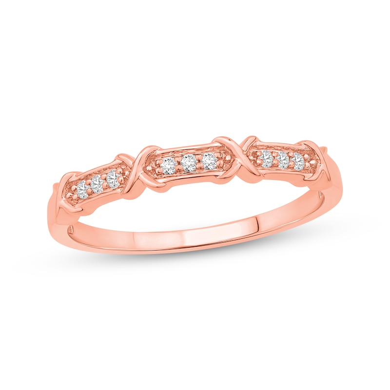 Main Image 1 of Now + Forever Lab-Grown Diamonds &quot;X&quot; Anniversary Ring 1/20 ct tw 10K Rose Gold