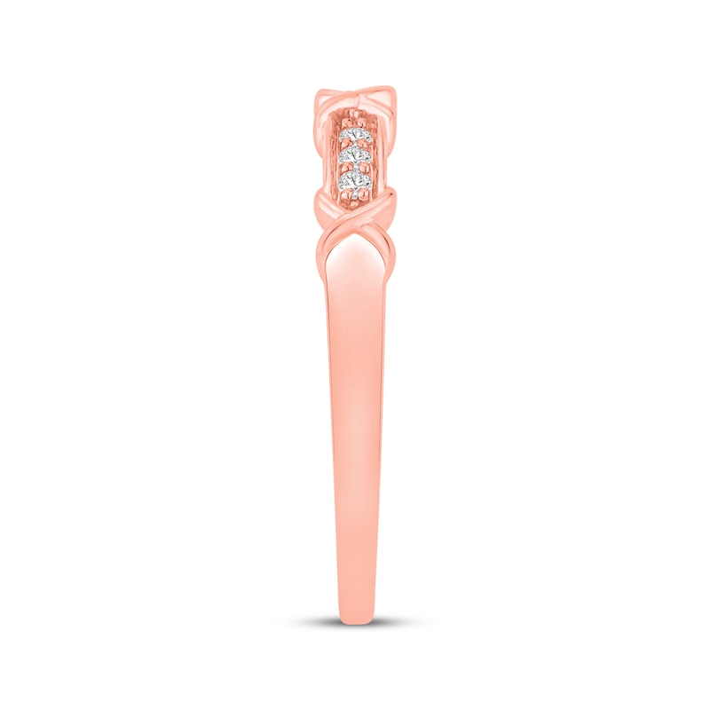 Main Image 3 of Now + Forever Lab-Grown Diamonds &quot;X&quot; Anniversary Ring 1/20 ct tw 10K Rose Gold