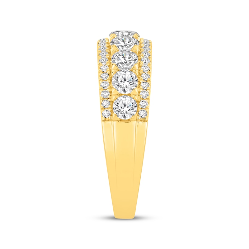 Main Image 2 of Now + Forever Lab-Grown Diamonds Graduated Anniversary Ring 1-1/4 ct tw 14K Yellow Gold