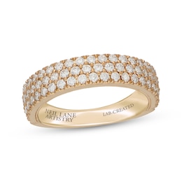 Neil Lane Artistry Lab-Grown Diamond Three-Row Anniversary Ring 1 ct tw 14K Yellow Gold