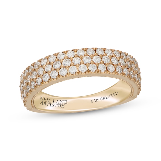 Neil Lane Artistry Lab-Grown Diamond Three-Row Anniversary Ring 1 ct tw 14K Yellow Gold